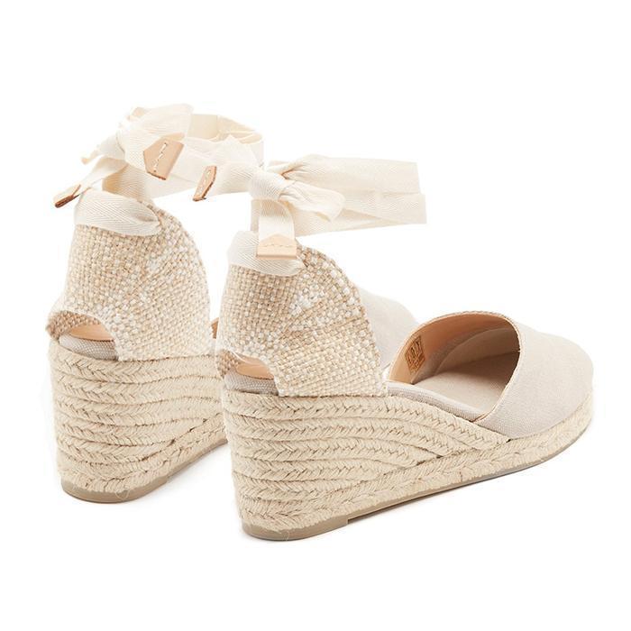 Women Flocking Wedge Sandals Casual Lace Up Shoes