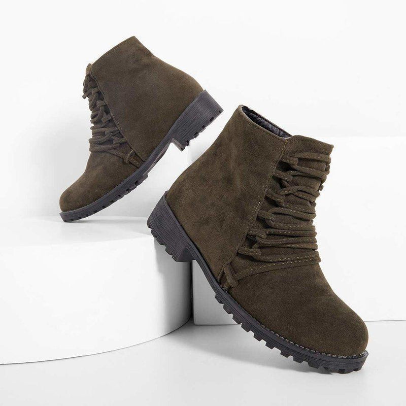 Women Fashion Ankle Boots Faux Suede Zipper Boots